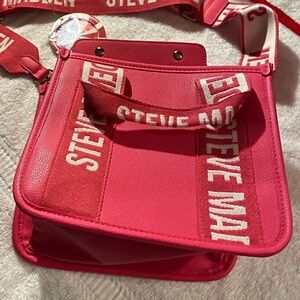 Steve Madden Pink BMinnie Crossbody handbag purse w/mini bag, shoulder strap New